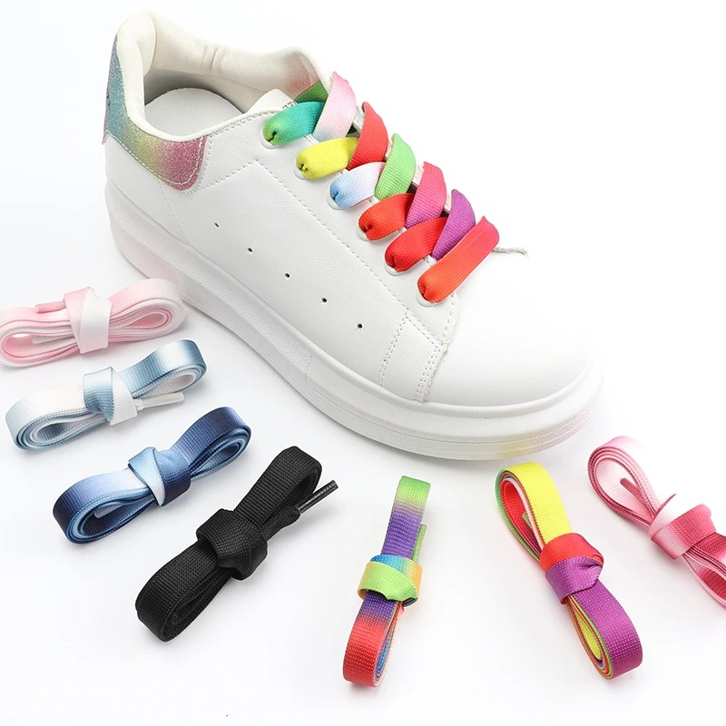 Women Shoes Mk - Lacci piatti sfumati arcobaleno 1.2CM di