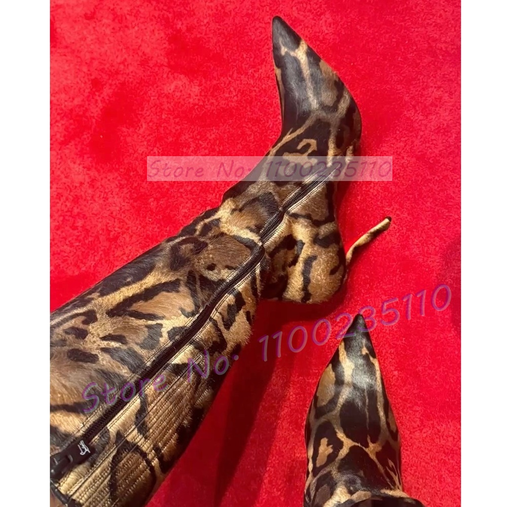 Stivali al ginocchio da donna  - Leopard Print Heels recensione e prezzo